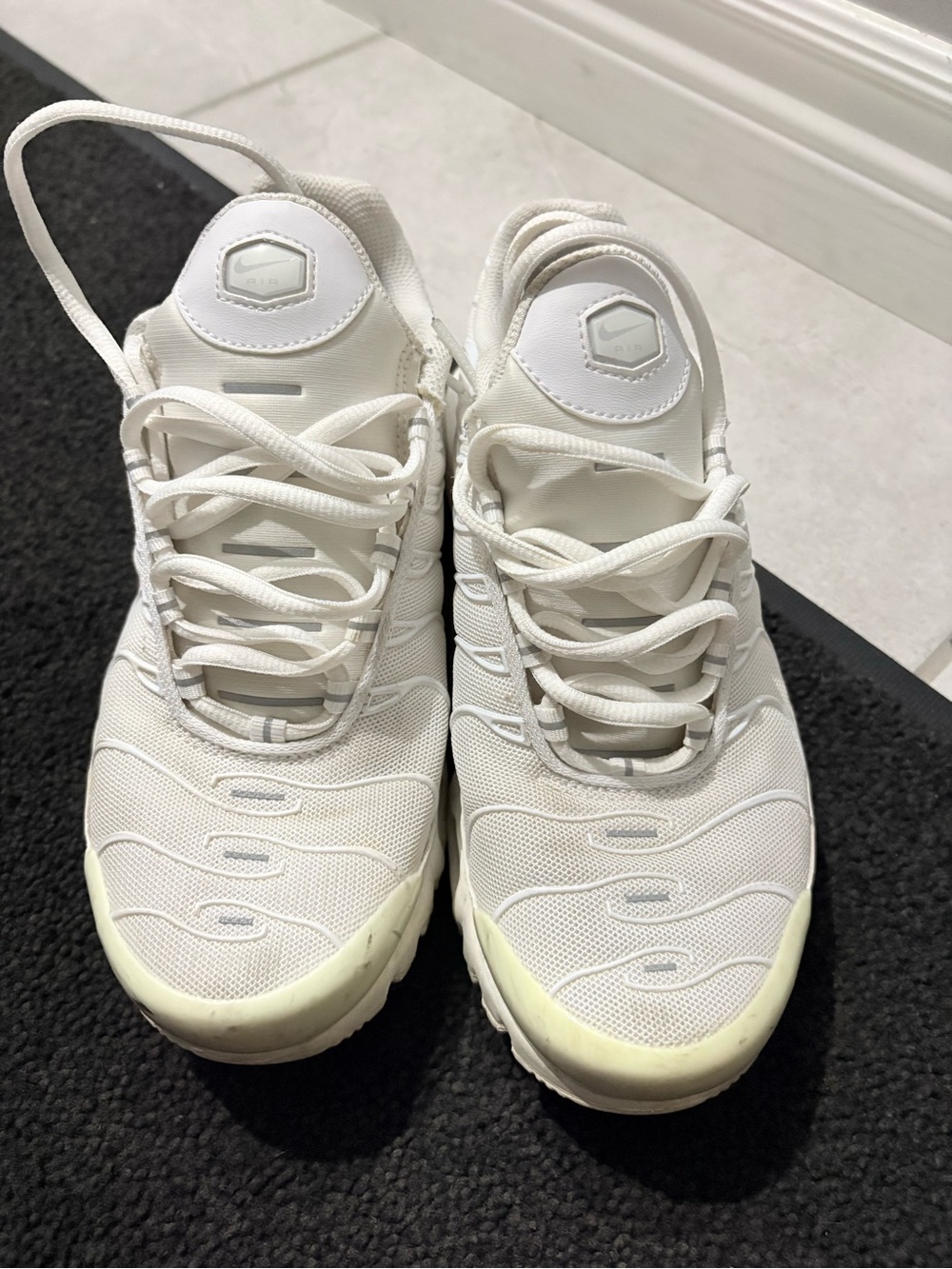 Nike White Mesh Running Sneakers